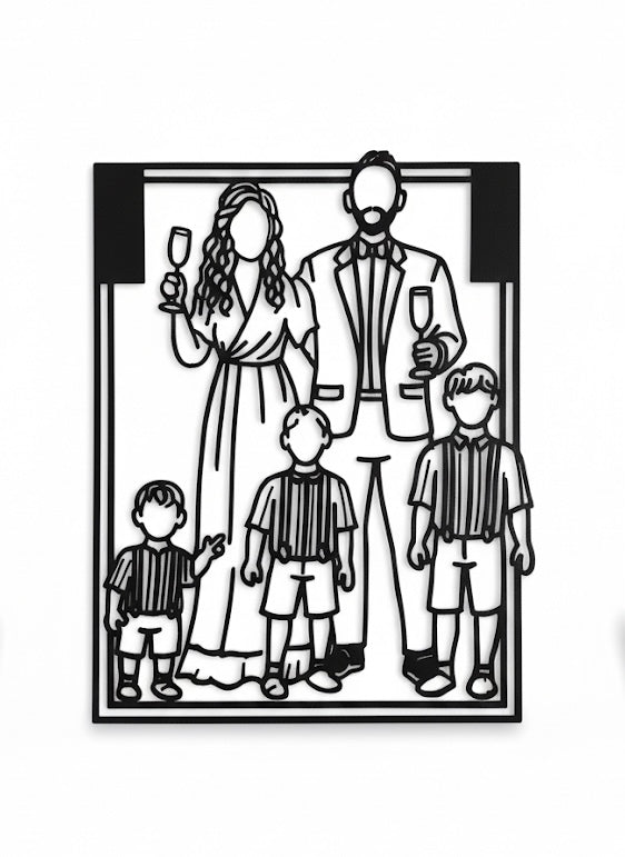 3D Lijn Art van Jouw Foto - Gepersonaliseerd Cadeau