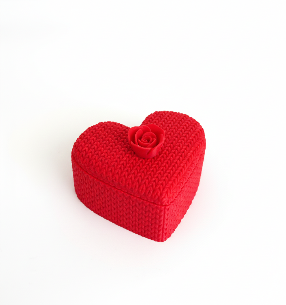 Hartvormig Sieradendoosje met Bloem – Romantisch & Handgemaakt!