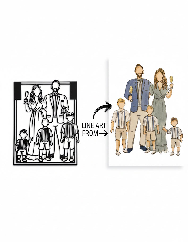 3D Lijn Art van Jouw Foto - Gepersonaliseerd Cadeau